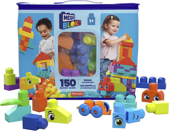 Mega Bloks Bigger Bulk bag of 150 HHM96 blocks - educational set for children