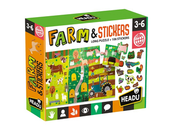 Puzzle with stickers farm 123