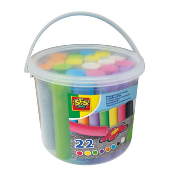 Sidewalk chalk in a bucket of 22 pieces 02205