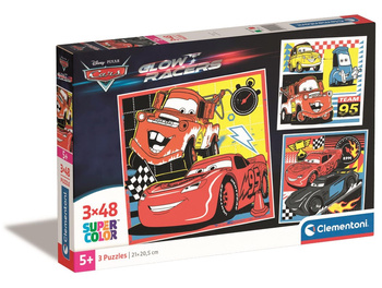 Puzzle Clementoni 3x48 SuperKolor Cars Glow Racers Cars 25309