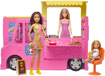 Barbie Food truck + GWJ58 doll family