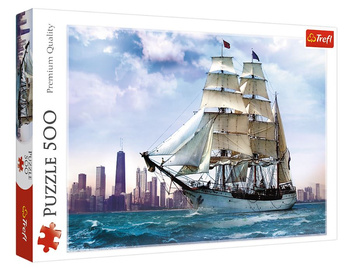 500 piece puzzle Sailing ship against the background of Chicago 37120