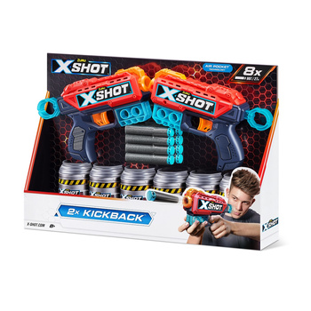 X-SHOT Kickback 2 guns + 6 cans 36202