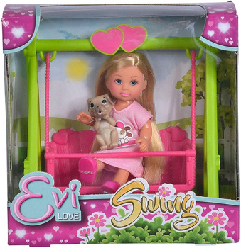 Evi with an animal on a swing toy for children 573-3443