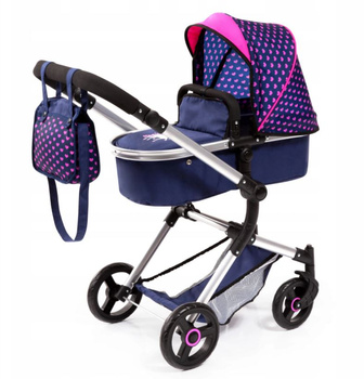 Combi stroller, deep navy blue and pink 18454