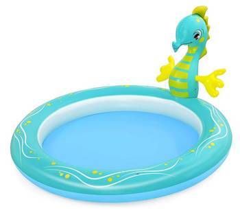 Bestway Inflatable pool for children with sprayer Sea Horse 140x140x85 cm B53114 82275