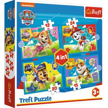 CREFL PUZZLE 4in1 Running Dogs / Paw Patrol 34628