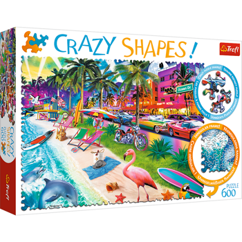 CREFL PUZZLE 600 pieces Crazy Shapes Beach in Miami 11132