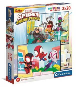 Clementoni Puzzle 2x20 SuperKolor Spidey and His Amazing Friends 24794