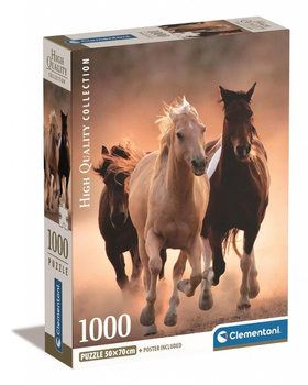 Clementoni puzzle 1000 pieces Compact Running Horses 39771