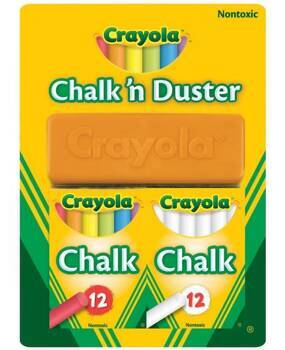 Crayola white and colored chalk with sponge 2x12 pcs 51-6009