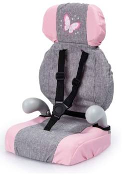 Deluxe gray and pink car seat for dolls 67533