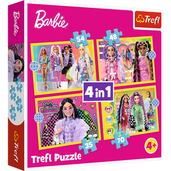 Trefl Puzzle 4in1 Funny World Barbie Mattel 34626 - Puzzles for Children