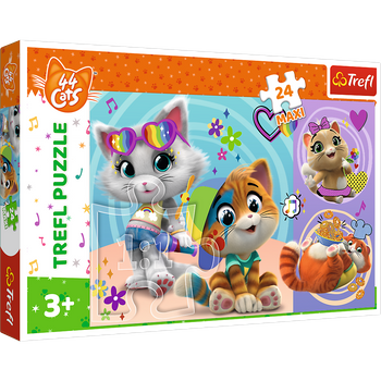 Trefl Puzzle Maxi 24 - Happy Cats 14350: Large Puzzle for Children