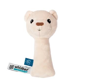 WHISBEAR Cream Teddy Bear Rattle for Babies 45074