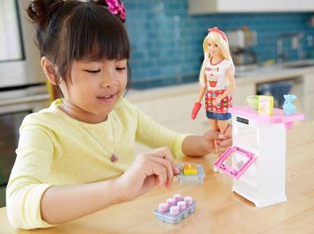 Barbie Home Baking Set + Doll FHP57 - Toy for Children