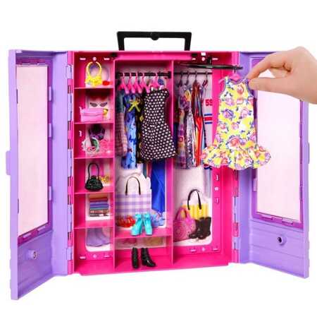 Barbie wardrobe with doll and accessories HJL66