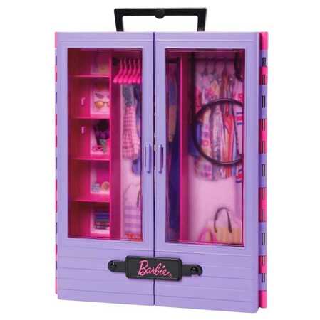 Barbie wardrobe with doll and accessories HJL66