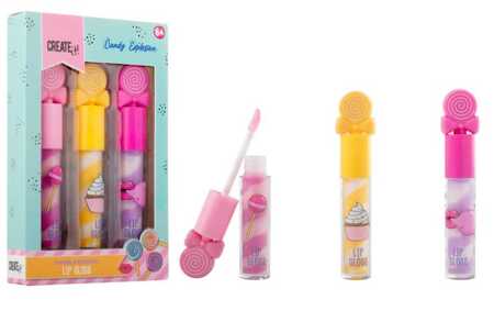 CREATE IT! Candy lip gloss set 3 pack 84809 - cosmetics for children