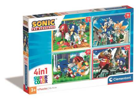 Clementoni 4in1 puzzle SuperKolor Sonic 21522