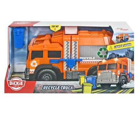 Dickie orange garbage truck 30cm with light and sound 330-6001