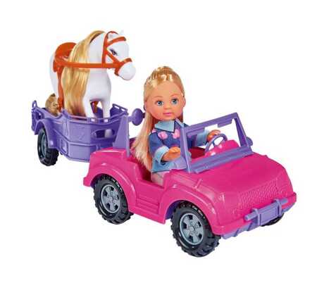 Evi doll with horse transport jeep - 573-7460