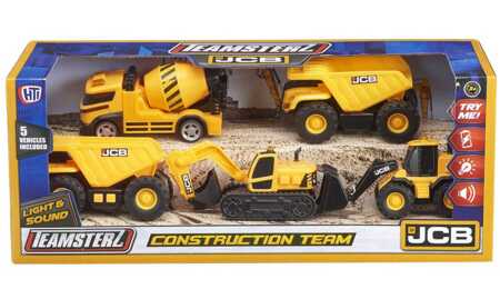 JCB construction vehicles with light and sound effects 5-pack 1417131