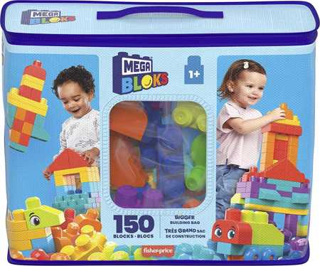 Mega Bloks Bigger Bulk bag of 150 HHM96 blocks - educational set for children