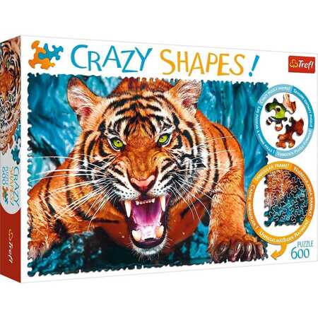 Puzzle 600 Crazy Shapes - Eye to eye with a tiger 11110 - Puzzle for adults and children