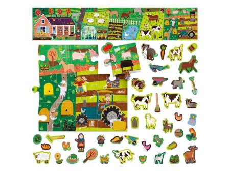 Puzzle with stickers farm 123