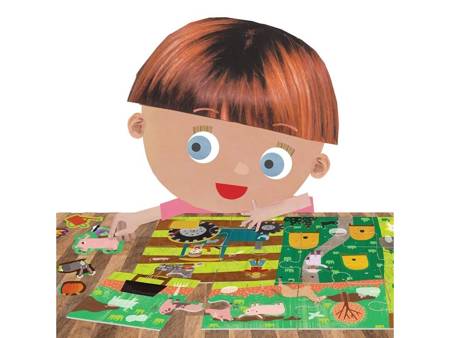 Puzzle with stickers farm 123