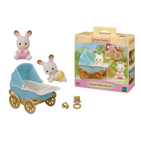 Sylvanian Families Rabbit Twins with Stroller 05432