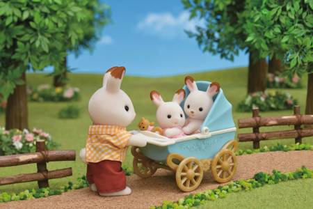 Sylvanian Families Rabbit Twins with Stroller 05432