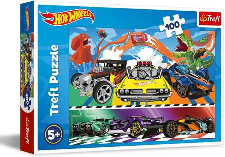 Trefl Puzzle 100 Speeding Hot Wheels Cars 16466