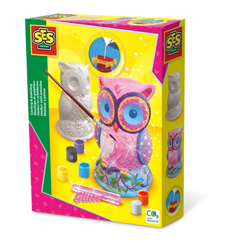 Moulages en plâtre avec peintures Hibou pour enfants 01285