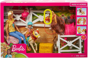 Ensemble ferme équestre Barbie avec poupées FXH15