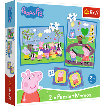 CUBES PUZZLE 2en1 + MEMOS Moments heureux avec Peppa Pig 93331