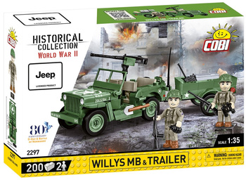 COBI HC Seconde Guerre mondiale Willys MB et remorque 200kl 2297