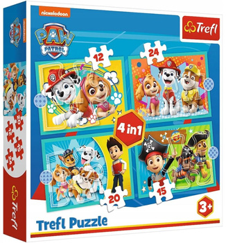 Puzzle 4 en 1 Paw Patrol Équipage Joyeux 34346