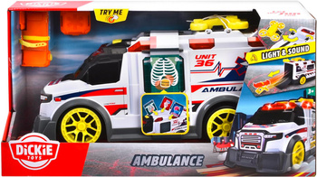 Ambulance jouet Dickie avec lumière et son 35,5 cm 330-7003