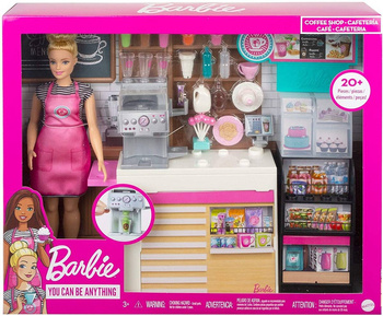 Barbie Café Set + Poupée GMW03 - Jouets pour enfants