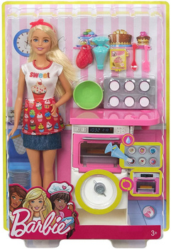 Barbie Home Baking Set + Poupée FHP57 - Jouet pour Enfants