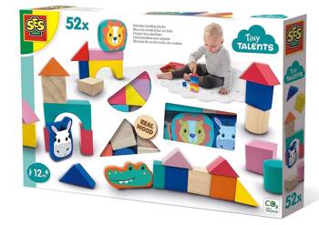 Blocs de bois colorés pour enfants 52 pcs 13143 31432