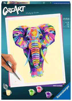 Peinture par numéros CreArt Elephant 28995 - Set de peinture pour enfants et adultes