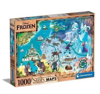 Puzzle 1000 pièces Compact Disney Maps La Reine des Neiges 39784