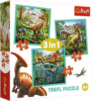 Puzzle 3 en 1 Le monde incroyable des dinosaures 34837