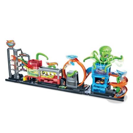 Hot Wheels City Mega Ensemble de lavage de voiture Octopus Attack GTT96