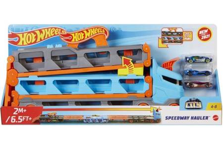 Hot Wheels City Racing Transporter 2en1 Coffret de voitures GVG37