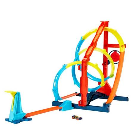 Hot Wheels Track Builder Epic Loop Set + Voiture HDX79