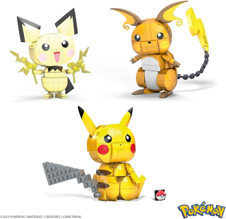 MATTEL MEGA CONSTRUCTION Pokemon Pikachu Trio 3-pack GYH06 - Block Set